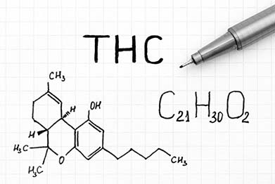 ST-Chemical formula of THC with black pen
